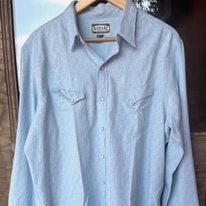 1998 RRL Rare Vintage Ralph Lauren Sky Blue Pearl Snap Western Shirt Men’s Sz XL